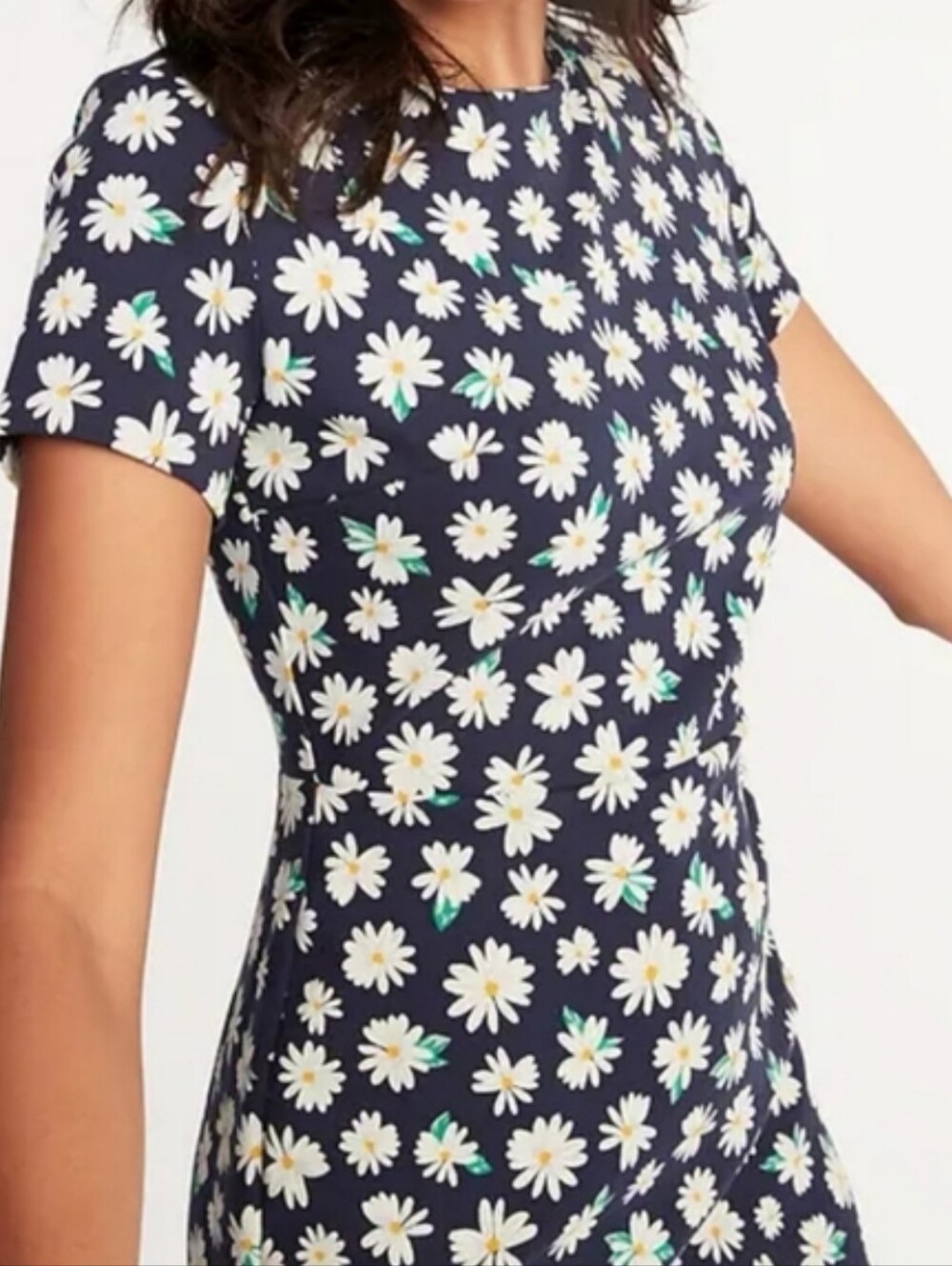 Old Navy Daisy Print Short Sleeve Midi Length Dress Size Large